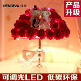 红色玫瑰花婚庆水晶台灯卧室床头灯情侣对熊结婚礼物创意礼品灯