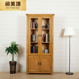 书柜书架橡木柜子实木储物柜书房家具开放式自由组合小柜子书橱