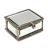 欧式新古典银色玻璃珠宝首饰盒戒指手链盒样板房间梳妆台装饰摆件