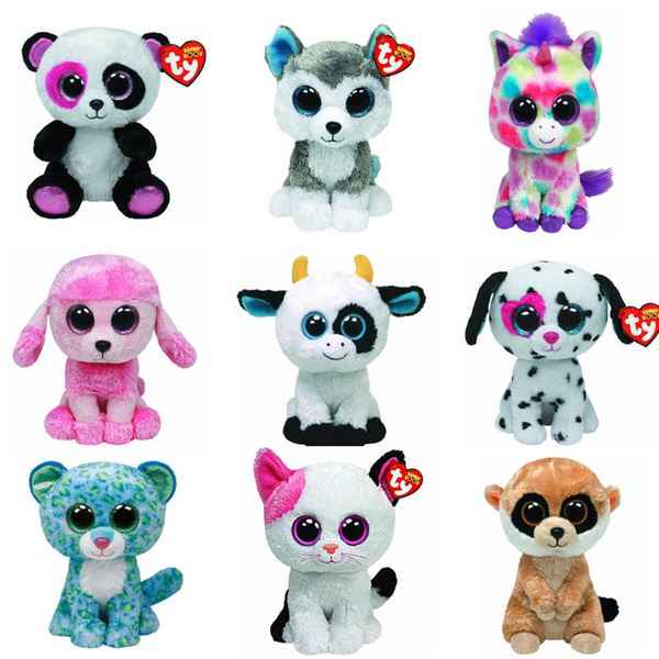美国ty beanie boos 系列 炫彩大眼睛毛绒玩具公仔 可爱儿童玩具