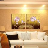 东南亚花卉玄关装饰画欧式客厅现代中式单幅油画布喷绘无框油画
