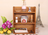 zakka杂货木质创意多层桌面收纳盒化妆品实木置物架柜杂物可悬挂