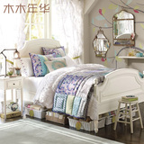 美式儿童床 白色全实木床单人床公主床 欧式韩式儿童床1.2米定制
