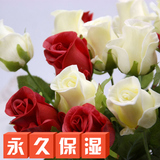 单支仿真花白玫瑰假花红玫瑰仿真花欧式玫瑰花束PU塑料花手感花艺