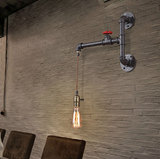 Loft复古工业个性灯具 创意美式餐厅过道酒吧铁艺玄关水管墙壁灯