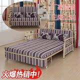 宜家多功能折叠沙发床1米1.2米1.5米双人单人可拆洗布艺推拉沙发