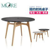 简约现代实木餐桌伸缩圆咖啡桌书桌洽谈桌电脑桌子折叠设计师家具