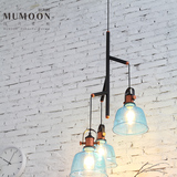 米兰梦目月高端系列 北欧风格个性创意吧台餐厅灯三头吊灯具玻璃