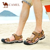 骆驼男凉鞋真皮夏季男士户外沙滩鞋包头牛皮厚底防滑徒步鞋镂空鞋