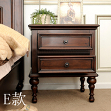 卧室家具定制美式全实木水曲柳床头柜白蜡木储物柜做旧整装小柜子