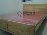 重庆家具现代简约柏木实木床 1.5米1.8米双人床出租房公租房家具