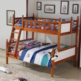 地中海橡木子母床儿童床高低床上下床组合美式全实木双层床男孩床