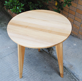 实木小圆桌白蜡木实木圆小餐桌圆形原木色胡桃色北欧宜家风格