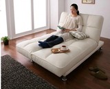 特价 时尚简约小户型客厅卧室皮艺多功能可折叠双人休闲沙发床1.8