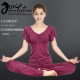 韩版新款包邮短袖瑜珈服套装夏款瑜伽运动服女大码练功健身舞蹈服