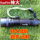 正品SupFire神火L6强光手电筒26650户外军充电探照灯打猎远射LED