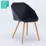 百思宜 家用扶手餐椅创意休闲靠背椅 设计师塑料简约咖啡欧式椅子
