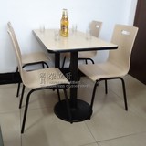 快餐桌椅批发不锈钢实木餐桌椅组合肯德基桌椅分体快餐桌椅特价