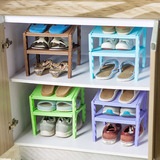宜家 鞋柜多层叠加 可折叠式简易小鞋架子塑料加高跟鞋旋转收纳架