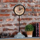 欧式创意时尚家居台灯座钟摆件咖啡厅客厅台式钟复古时钟软装饰品