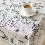 M element 宜家风格桌布黑白世界地图桌布台布茶几盖布特价