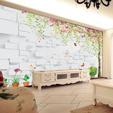 简约清新立体砖墙个性大型壁画客厅卧室电视沙发时尚背景墙纸壁纸