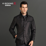 K-boxing/劲霸男装夹克衫jacket薄款立领中长款茄克外套|FKZX3161