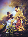 耶稣画像天主教基督教圣母玛利亚圣家像油画宗教人物海报定做6-28