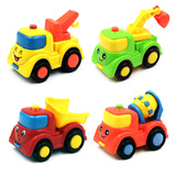 Q版工程车惯性车回力车飞机益智儿童汽车玩具车工玩具小汽车