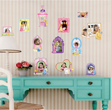 可爱卡通公主照片墙幼儿园儿童房卧室装饰墙贴画自粘环保可移除