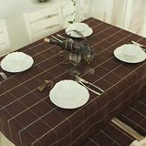 锦色华年桌布布艺格子布料北欧台布餐桌茶几长方形简约书桌布日式