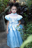 迪士尼公主裙女童灰姑娘公主裙礼服裙儿童六一表演服生日晚礼服