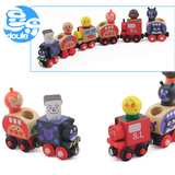 木质面包超人磁性小火车头玩具套装托马斯 儿童动手组合玩具1-3岁