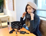 现货！韩国Stylenanda 3CE系列黑色，粉色刺绣化妆包 网纱化妆包