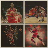 乔丹NBA篮球 Jordan 怀旧复古牛皮纸海报 酒吧装饰贴挂画芯墙壁纸