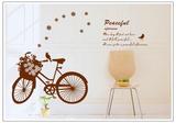 唯美单车墙贴 客厅卧室沙发背景玄关宿舍橱窗装饰品 浪漫DIY贴纸