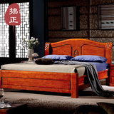 高档加厚红橡木床中式纯橡木实木床1.8 1.5米双人床成人卧室家具