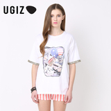 UGIZ韩国春夏季休闲宽松百搭时尚印花短袖T恤衫UBTY810A专柜正品