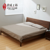 治木工坊日式1.5 1.8米纯实木白橡木双人床环保卧室欧式现代简约