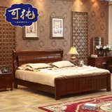 可纯实木床现代樱桃木纯原木双人床高箱婚床1.5米1.8全中式实木床