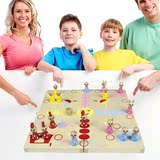 女孩盒装飞行棋玩具折叠木质儿童早教益智力玩具1-3-4岁5-6-7岁男