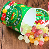 韩国进口糖果 乐天水果味彩虹糖 爱情礼盒七彩糖桶装187g