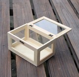 zakka收纳盒木盒玻璃盒子/玻璃盖子加四周四面玻璃共5面有玻璃
