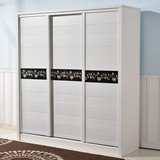 简易衣柜实木组合移门衣柜推拉门大收纳衣橱白色板式家具定制