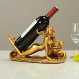 欧式红酒架酒柜装饰品摆件 创意树脂美女酒托现代葡萄酒瓶酒杯架