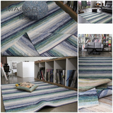MASAR玛撒 德国进口地毯 现代风格 手工编织 条纹X客厅卧室 蓝色