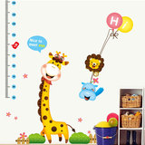 长颈鹿身高贴纸量身尺子儿童房幼儿园卡通装饰可移除墙贴纸画包邮