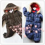 出口日本 外贸原单 婴儿宝宝男童冬季户外星星连体棉衣爬服外套