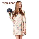 TimeRoaD汤米诺秋新品欧洲宫廷风花朵长袖连衣裙T17313191157