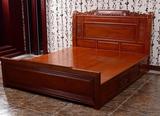 中式仿古家具 菠萝格红木床双人床 1.5m 1.8m 特价 全实木家具